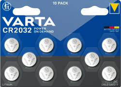 VARTA Batterien Knopfzellen CR2032, 10 Stück, Power on Demand, Lithium Coin, 3V, kindersichere Verpackung, für elektronische Kleingeräte - Autoschlüssel, Fernbedienungen, Waagen CR2032 10er Angebot bei HelloDeals