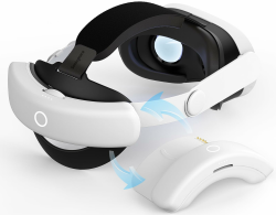 Sonicgrace S3 Duo Kompatibel mit Meta Quest 3/3S Head Strap mit (2X8000mAh) Akku, 2 Ersatz Akkupack mit Magnetisches Ladedock, Verstellbarer Komfort VR Elite Strap Ersatz für Quest 3/3S Zubehör Angebot bei HelloDeals