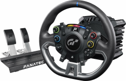 FANATEC Offiziell Lizenziertes Gran Turismo DD Pro PlayStation Sim Racing Lenkrad, Basis und Pedale – Lenkraddesign Polyphony Digital, 5 Nm FluxBarrier-Direct-Drive, Zwei-Pedal-Set für PC, PS5, PS4 Angebot bei HelloDeals