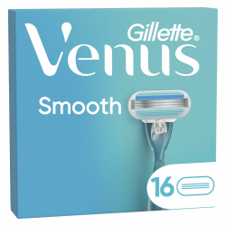 Gillette Venus Smooth Damen Rasierklingen, 16 ORIGINAL Ersatzklingen für Nassrasierer für eine Glatte Rasur, Kompatibel mit Gillette Venus Smooth Damenrasierer 1 stück (16er Pack) NEU Angebot bei HelloDeals