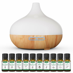 Aroma Diffuser Set für ätherische Öle 500ml Fernbedienung 14 LED Farben 4 Timer Einstellungen Raumduft Ideal für Entspannung, Wellness & Aromatherapie Angebot bei HelloDeals