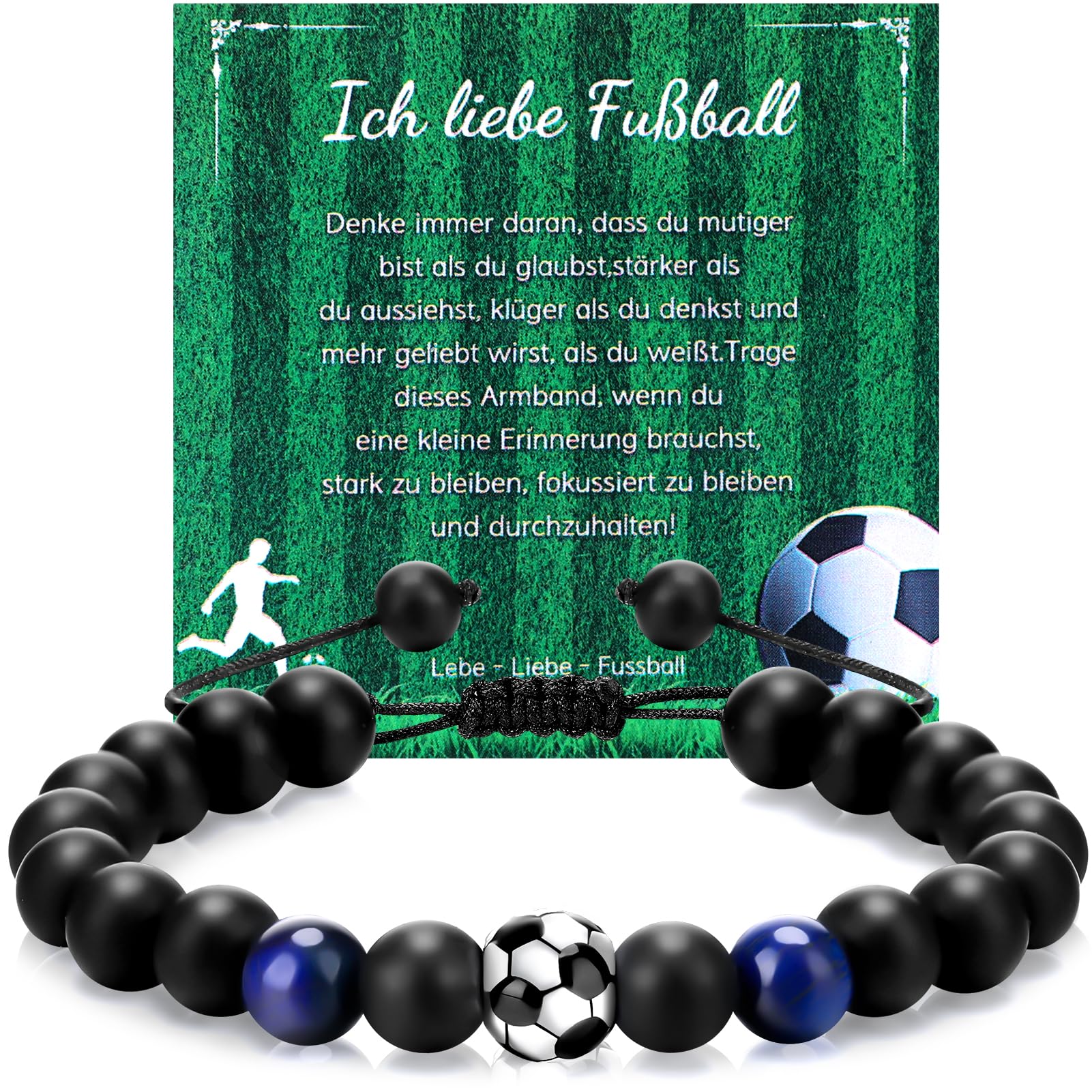 Fussball Geschenke Jungen, Fußball Geschenke für Jungs, Naturstein Fußball Armband Junge für 6 7 8 9 10 Jahre Kinder Mädchen, Jungs, Teenager, Erwachsene, Fußballfans Angebot bei HelloDeals