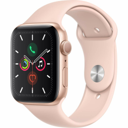 Apple Watch Series 5 44 mm (GPS) – Goldfarbenes Aluminiumgehäuse mit rosa Sportarmband (Renewed) Angebot bei HelloDeals