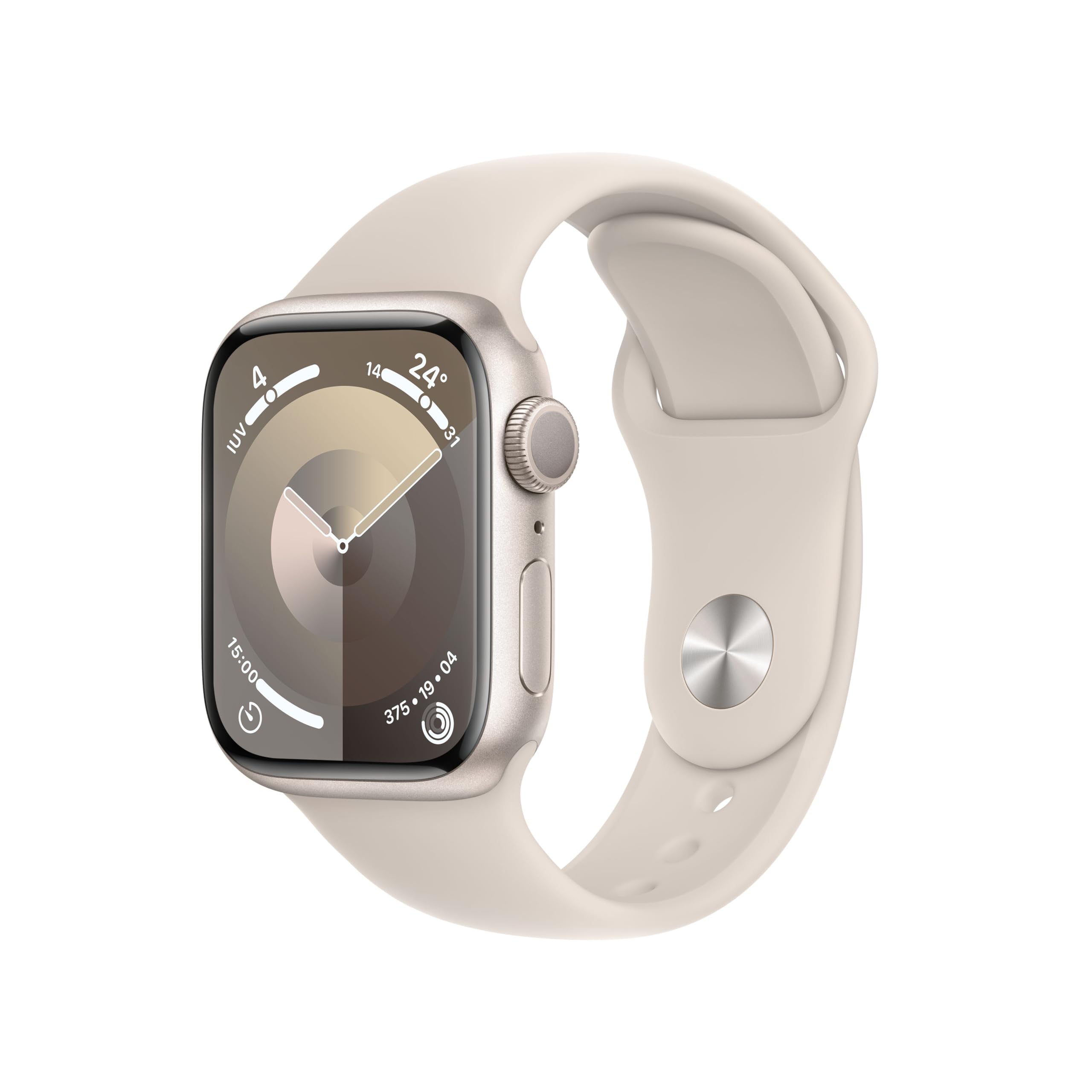 Apple Watch Series 9 [GPS, 41mm] - Polarstern Aluminiumgehäuse mit Polarstern Sport Band, S/M (Generalüberholt) Angebot bei HelloDeals