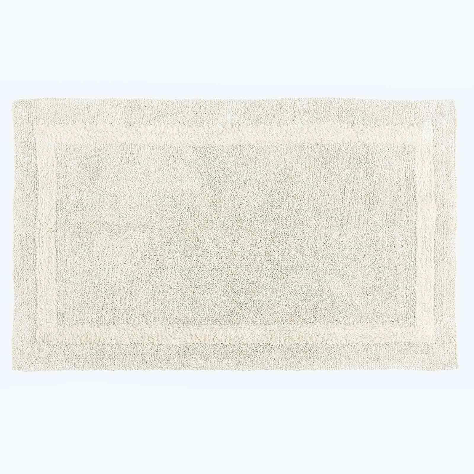 Homescapes Großer Badvorleger Creme, XXL Badematte 70x120 cm, Baumwoll-Badteppich Premium mit Wende-Design Angebot bei HelloDeals
