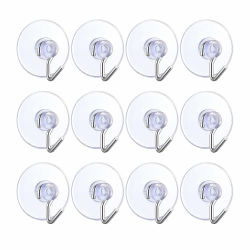 12 x Glasfenster-Saugnapf-Haken aus transparentem Kunststoff, kleine Saugnäpfe, Haken für Badezimmer, zum Aufhängen von Türen, Saugnäpfen, für Kranz, Küche, Wand, Dusche, Handtuchhaken, 40 mm 12Pcs 40mm Angebot bei HelloDeals