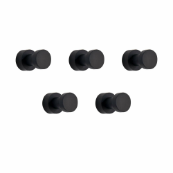 BGL Matt Schwarze Handtuchhaken - Set mit 5 Stück | Rostfreie Metall-Wandhaken für Bad & Küche | Selbstklebend oder zur Wandmontage Angebot bei HelloDeals