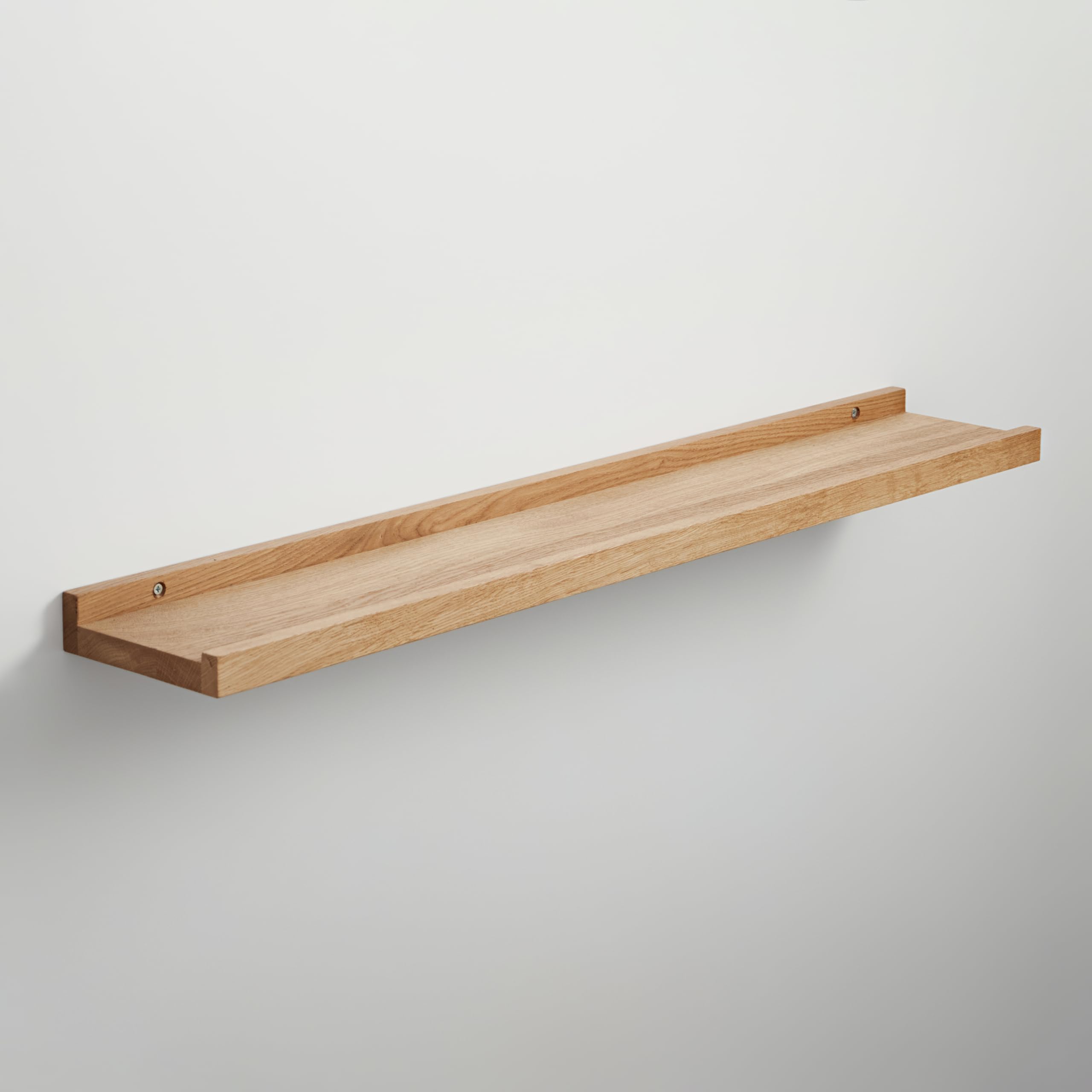 BestLoft.de Bilderleiste Holzregal Wand Regal Bilderleiste Eiche Floating Shelf Flur Regal Holz Deko Wand Wandregal Holz aus massiv (Eiche Hell, Breite: 140cm / Tiefe: 15cm) Breite: 140cm / Tiefe: 15cm Eiche Hell Angebot bei HelloDeals