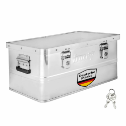Trucky Aluminium Box mit Deckel Silber Alu Kiste Alukiste Auswahl Transportbox Metallbox Aufbewahrungsbox Boxen Abschliessbar Metallkiste, Größe:50 L Angebot bei HelloDeals
