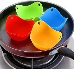 4 Stück Silikon-Eier-Pochierer, Eier Dampfgarer, Eier-Pochier Becher Silikon Eierkocher Tassen Bunt Eier Kochen Pochierte Eier Maker Set für Eierpfanne, Kochgeschirr, Dampfkessel, Mikrowelle Angebot bei HelloDeals