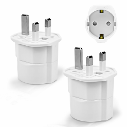 2 Stück Reiseadapter UK Adapter England Deutschland Stecker, Reisestecker Typ G Steckdose, Travel Adapter UK, Steckdosenadapter England für EU zu England/Schottland/Irland/Dubai/Maldives Weiß Angebot bei HelloDeals