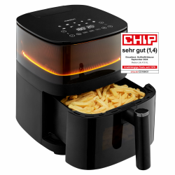 MEDION X10 XL Heißluftfritteuse MD11780 (5 Liter, Airfryer, innovative Wassersprühfunktion für krosse knusprige Speisen, 1.500 Watt, Sichtfenster, Schüttel Alarm,10 Automatikprogramme) Angebot bei HelloDeals