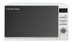 Russell Hobbs RHM2079A Digitale Solo-Mikrowelle, 20 L, 800 W, 5 Leistungsstufen, automatisches Auftauen, 8 automatische Kochmenüs, Uhr und Timer, einfache Reinigung, Weiß Angebot bei HelloDeals