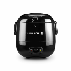 REISHUNGER Mini Reiskocher, schwarz | 0,3 L - 1-2 Portionen | hochwertige Keramikbeschichtung - Premium Topf | Handliche Größe für kleine Haushalte und unterwegs Angebot bei HelloDeals