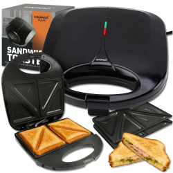 Sandwich Maker – 1000W Sandwich Toaster 2 Scheiben mit Antihaftbeschichtung, Wärmeisoliertem Griff & Kontrollleuchten – Kompakter Toaster für knusprige Sandwiches & Toasts Angebot bei HelloDeals