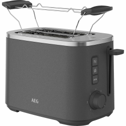AEG Toaster Deli 5, 7 Toasteinstellungen, Countdown-Timer, Stopp-, Auftau-, Aufwärmknopf, Automatische Zentrierung, Cool-Touch-Gehäuse, 2 Breite Schlitze, Krümelschublade, Anthrazit, T5-1-4AN Angebot bei HelloDeals