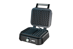 Unold 48275 Belgisches Waffeleisen Brüssel - Doppel-Waffelautomat, Temperaturregler zur Einstellung des Bräunungsgrades, Antihaftbeschichtete Platten, Teigauffang- Vorrichtung, 1.500 Watt, Schwarz Angebot bei HelloDeals
