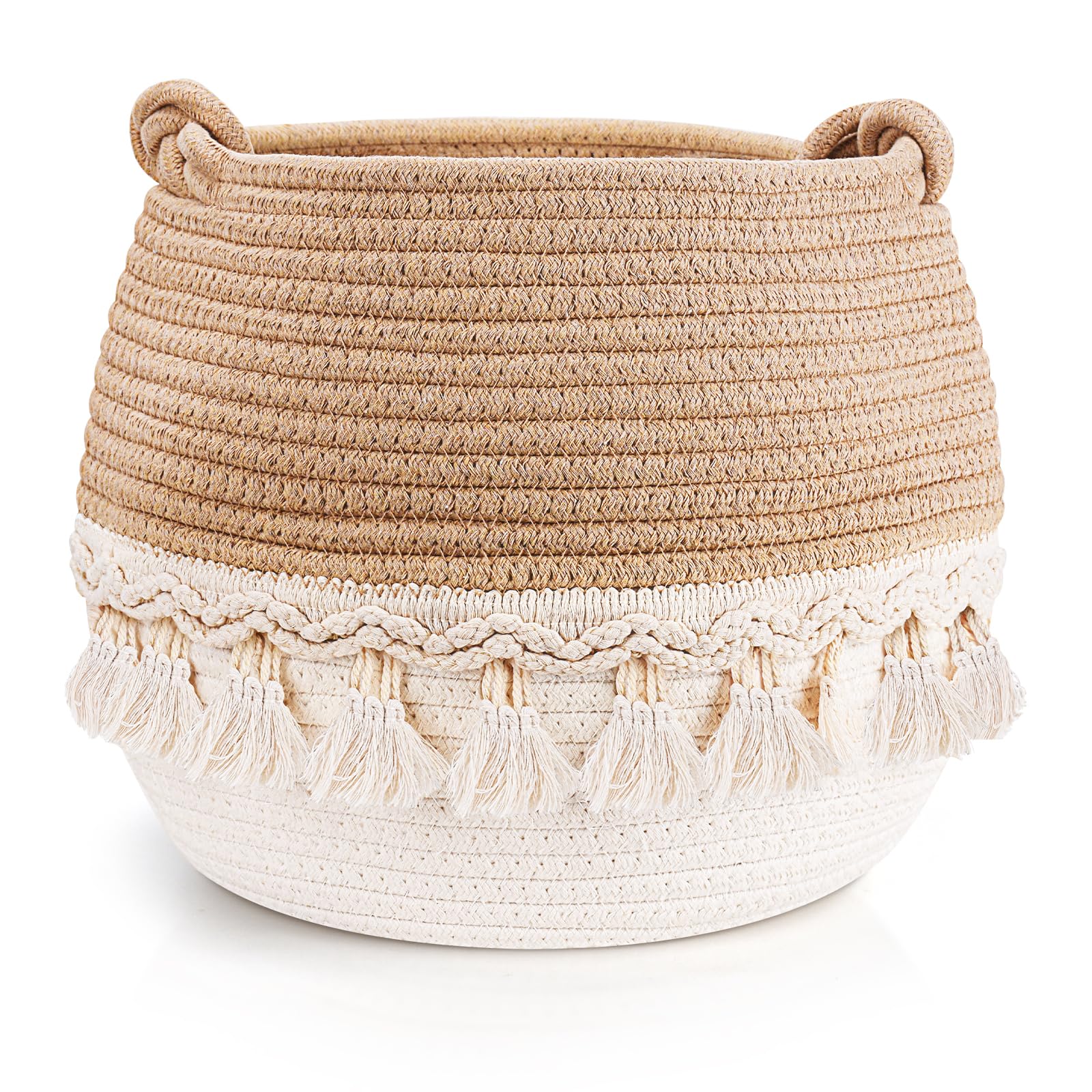 Geflochtener Korb Baumwollseil, Aufbewahrungskorb, Korb Badezimmer, Organizer Körbe, Baumwollkorb für Decken, Spielzeug, Kleidung, 30 * 24 cm Angebot bei HelloDeals