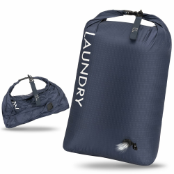 Wäschesack Reise, Wasserdichte Aufbewahrungsbeutel mit Klickverschluss, Leicht Nassbeutel Trockenbeutel, Schmutzwäschebeutel, Compression Reise-Organizer für Schwimmen Wandern Camping Marineblau L Angebot bei HelloDeals