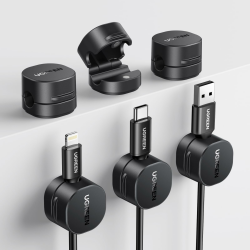 UGREEN 6 Stück Kabelhalter Kabelclips, Magnetische Selbstklebende Kabel Organizer, Einhandbedienung, Kabelmanagement für USB Ladekabel Netzkabel Audiokabel, Kompatibel mit Kabel bis zu 7,5 mm Angebot bei HelloDeals