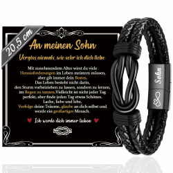 SUNSH Ich Liebe Dich Geschenke für Männer Sohn Papa Bruder, Armband Herren Sohn Papa Mann Bruder, 60 Geburtstag Mann, 18 Geburtstag Junge, Weihnachten/Valentinstag/Vatertagsgeschenke A1-Sohn: 20.5 cm Angebot bei HelloDeals
