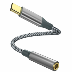 USB-C-auf-Aux-Audio-Dongle-Kabel, Typ C auf 3,5-mm-Buchse, Kopfhöreranschluss-Adapter für iPhone 15 Pro Max/15 Pro/15 Plus, Samsung Galaxy S23/S22/S21 Ultra, iPad Pro, Pixel Eine Packung, Grau Angebot bei HelloDeals