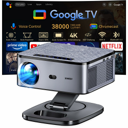 Beamer 4K【1500 ANSI & Google TV/Autofokus】 Full HD 1080P 38000 Lumen XIWBSY Smart Beamer mit WiFi 6, Bluetooth 5.3, HDR10, Sprachassistent, Heimkino & Outdoor Projektor Grau f Angebot bei HelloDeals