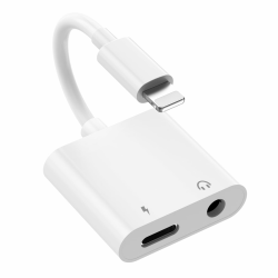 Obcxin Lightning auf 3.5mm HiFi Kopfhöreranschluss Adapter mit Ladeanschluss, 2 in 1 Ladegerät und Aux Audio Splitter Adapter, Kopfhörer Adapter Audio Adapter für iPhone 14/13/12/11/X/8/7/iPad Angebot bei HelloDeals