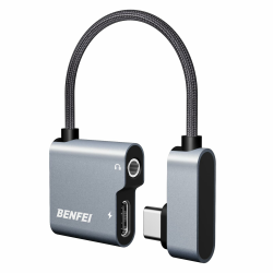 BENFEI USB-C-auf-Audio-Klinkenadapter mit 60 W Schnellladung, USB-C auf 3,5-mm-Buchse, Kopfhörer, kompatibel mit iPhone 15 Pro Max/15 Pro/15, Samsung Galaxy S24/S23/S22/S21 Ultra, iPad Pro, Pixel 8 grau Angebot bei HelloDeals