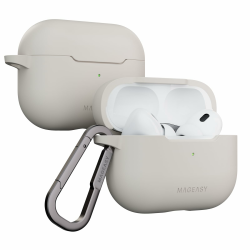 MAGEASY Design für AirPods Pro 2 Case – Stoßfeste Schutzhülle für AirPods Pro & Pro 2, fleckenresistent, glatt & hautfreundlich, unterstützt kabelloses Laden – Skin (Sternenlicht Weiß) Starlight White AirPods Pro & Pro 2 Angebot bei HelloDeals