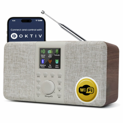 SR20 Stereo Internetradio WLAN, DAB Radio mit Bluetooth, DAB Plus Radios, Digitalradio, UKW Internet Radio, Küchenradio, Podcast Player, App Fernsteuerung, Farbdisplay,Doppelalarm-Walnuss Angebot bei HelloDeals