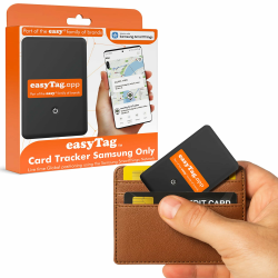easyTag Tracking Card (Nur Samsung) - Schlanker und globaler Wallet Tracker für Geldbörsen, Taschen, Koffer und Gepäck. Wiederaufladbare Tracking Card kompatibel mit der Samsung SmartThings App. Black Angebot bei HelloDeals