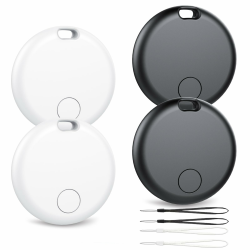 Smart Tracker Tag Android, Bluetooth Schlüsselfinder kompatibel mit Google Find Hub (NUR Android), Air Tracker Tag Schlüsselanhänger für Koffer, Schlüssel, Gepäck (4er-Pack) tiefschwarz&tiefes Weiß Angebot bei HelloDeals