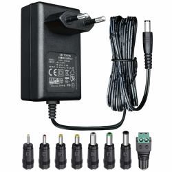 12 V 2 A 1,8 m Netzteiladapter, AC/DC-Schaltadapter (Eingang 100 – 240 V, Ausgang 12 Volt 2 Ampere), Transformatorstecker zur Wandmontage mit 8 austauschbaren Buchsen, CE-gelistet 12V2A+8 Tipps Angebot bei HelloDeals