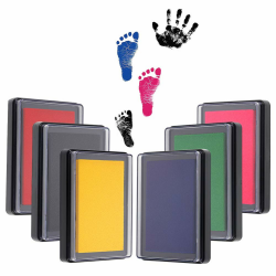 umorismo 6 Stücke Stempelkissen Kinder, Baby Stempelkissen Groß, Bunt Baby Fußabdruck und Handabdruck Set (6 Farben) Angebot bei HelloDeals