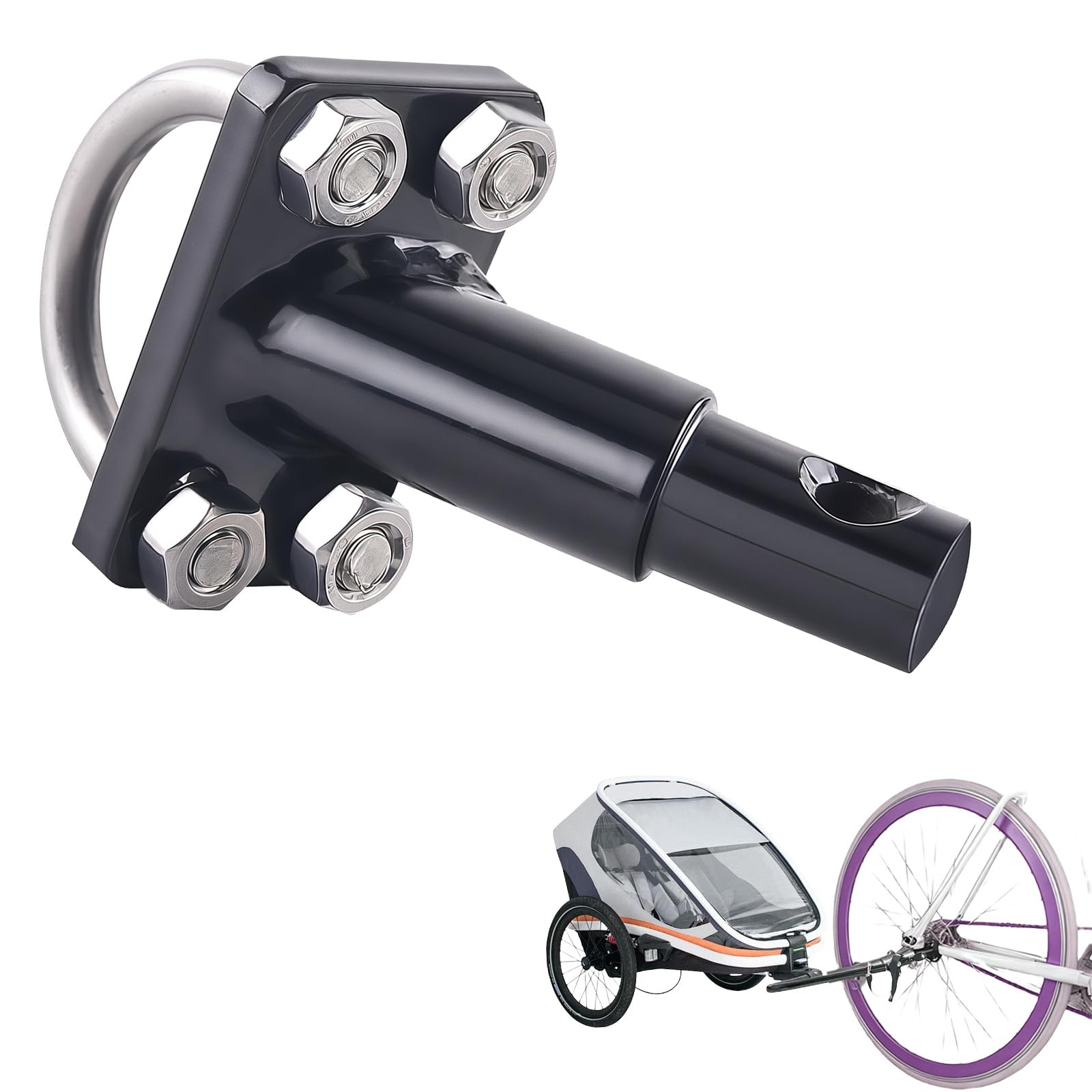 Fahrradanhänger Kupplung, Anhänger Adapter Hundeanhänger mit Sicherungsstift, Universal Fahrrad Anhängerkupplung für Hunde Anhänger Hundewagen Angebot bei HelloDeals