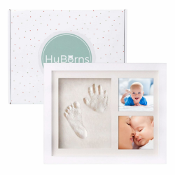 Bilderrahmen Fußabdruck Baby und Anti-Riss-Ton, um ein Einzigartiges Souvenir zu schaffen, Gipsabdruck Baby Hand und Fuß, Baby Geschenk, Fussabdruck Baby Abdruckset Weißes Quadrat Angebot bei HelloDeals