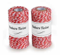 200m Rot und Weiß Baumwolle Schnur, 2mm Geschenkschnur zum Einpacken von Geschenken, Weihnachten Bastelschnur, Zweifarbige Dekoband Kordel für Backen, DIY Basteln, Weihnachten Geschenke Verpacken Angebot bei HelloDeals