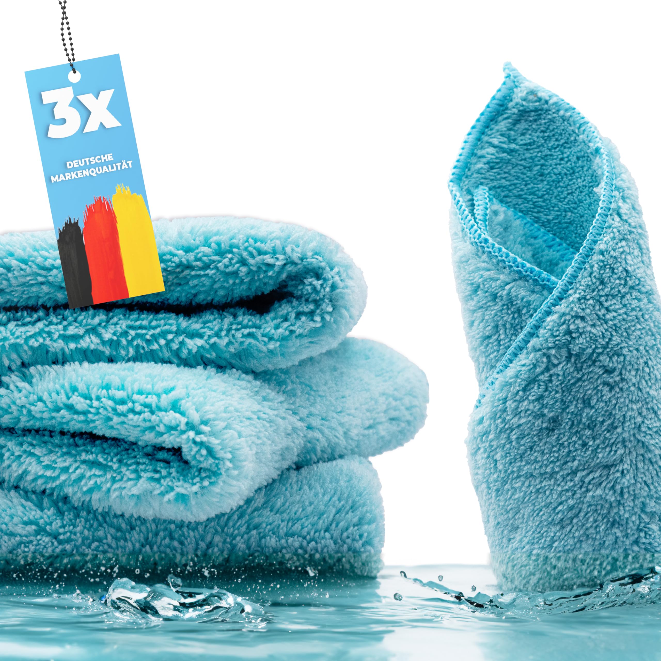 Mikrofaser Super Saugtuch/Staubtuch – 3er Set – Effiziente, Chemiefreie Reinigung mit Super Saugkraft – Microfaser-Trockentuch, Staubmagnet | Autopflege – auch als 10er-Pack wählbar Angebot bei HelloDeals