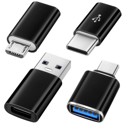 AXFEE USB C Adapter 4 Stück, USBC-auf-USB-3.0 OTG-Adapter, Micro-USB auf USB-C-Adapter, SuperSpeed-Datenübertragung und schnelles Aufladen, kompatibel mit Phone,PC,Samsung,Galaxy,iPad,Laptop＆MacBook #2 4 Stück Angebot bei HelloDeals