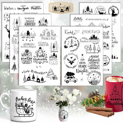 Rub On Sticker, 6 Stück A5 Rub On Aufkleber Weihnachten, Rub On Folie Transferaufkleber, für Möbel, Glas, Holz, Scrapbooking, DIY Basteln Deko (Weihnachten) Angebot bei HelloDeals