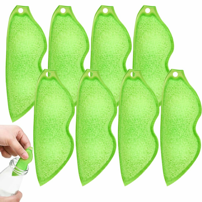 8 Stück Magic Beans Bottle Cleaner Sponge, Küchenschwämme in Erbsenform Angebot bei HelloDeals