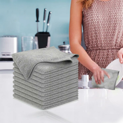 Mikrofaser-Reinigungstücher-Set, ultra-saugfähig, schnell trocknend, wiederverwendbar, für Auto, Küche, Geschirr, Elektronik, Grau, 10 Stück Grau, 10 Stück Medium Angebot bei HelloDeals