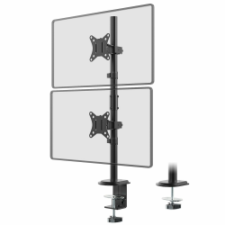 Monitor Halterung 2 Monitore, Extra hohe 80cm Pole Vertical Stack Bildschirmhalterung für 17-32 Zoll Monitore bis zu 9kg, Dualer Monitorständer mit Schwenk-Neige-Drehung Schwarz 17-32 inch Angebot bei HelloDeals
