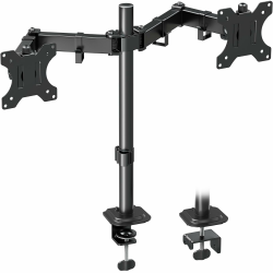 MOUNTUP Monitor Halterung 2 Monitore für 13-32 Zoll Flach & Curved Bildschirm, Dual Arm Monitorhalterung Höhenverstellbar Neigbar Schwenkbar Drehungbar, 8 kg pro Arm, VESA 75 /100mm, EU0002 Dual Monitor Desk Mount Angebot bei HelloDeals