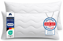 Gentle North Hochwertige Kopfkissen 40x80 cm groß in Hotelqualität - 2er Set Flauschige, gut gefüllte Schlafkissen für Allergiker geeignet (Ökotex 100 Zertifiziert) - 60° Waschbar 2x | 40x80 Angebot bei HelloDeals