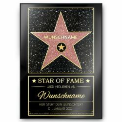 Personalisierte Urkunde Hollywood Stern Walk of Fame personalisiertes Geschenk Wanddeko Dekoration Geburtstag Geschenk für Männer Frauen Anerkennung Wertschätzung Andenken Angebot bei HelloDeals