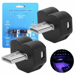 AUTOXBERT 2 Stück Typ-C Mini USB LED Licht, 8-Farben Einstellbarer Winkel Umgebungslicht, Auto On/Off-Atmosphäre Lampe für Auto-Innenraum, Home Decor, Lesen, Camping, Tastatur Beleuchtung Angebot bei HelloDeals