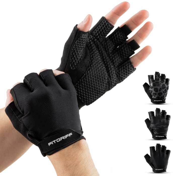 Fitgriff® Trainingshandschuhe für Damen und Herren - Fitness Handschuhe für Krafttraining, Kraftsport, Training, Gym, Workout, Lifting Gloves 8 Schwarz Angebot bei HelloDeals