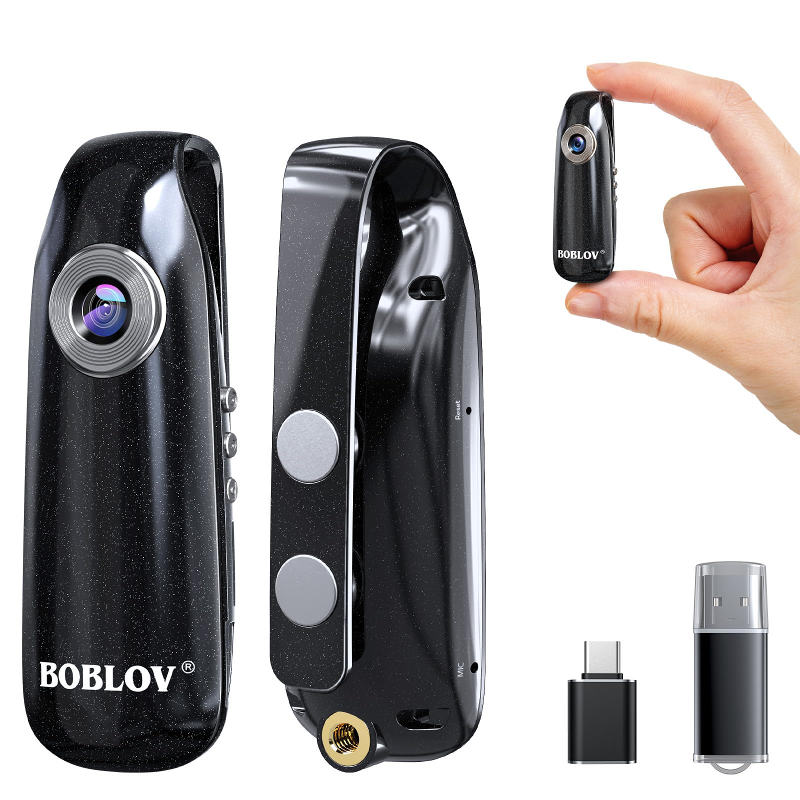 BOBLOV 007 Mini Kamera, 1080P Full HD Bodycam, Körperkamera, Camcorder für Polizei/Motorrad/Fahrrad/Sport (Karte Nicht im Lieferumfang enthalten) Angebot bei HelloDeals